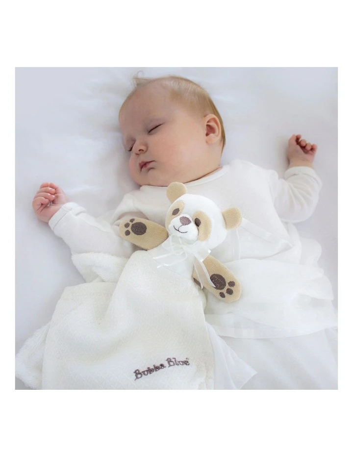 Bubba Blue Bamboo Bear Security Blanket White 4 Bubba Blue Bamboo Bear Security Blanket White - Image 4