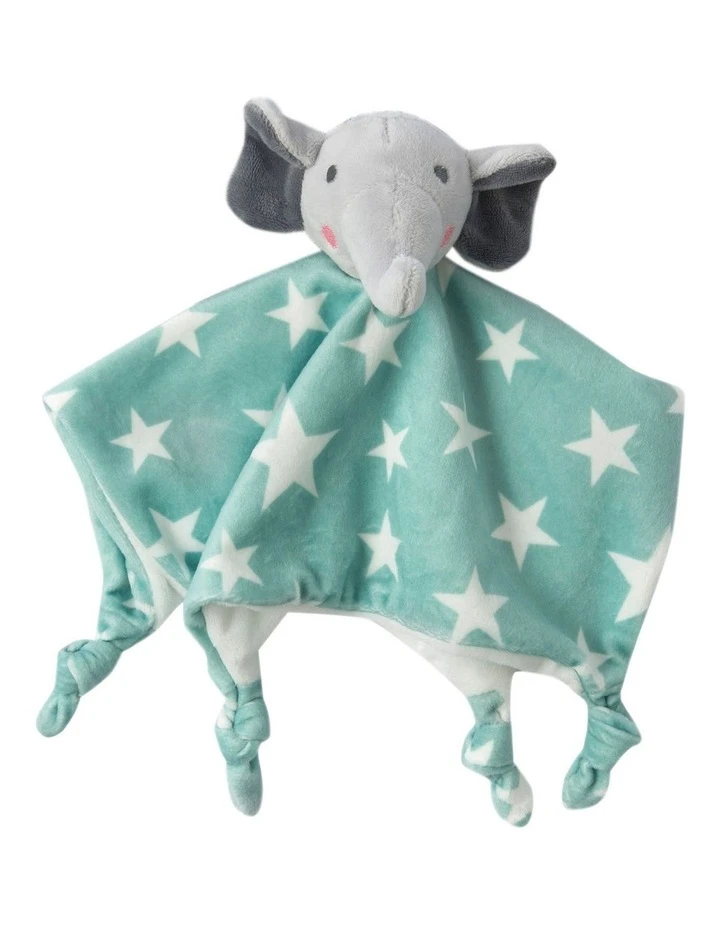 The Little Linen Company Elephant Star Lovie/Comforter in Green 1 The Little Linen Company Elephant Star Lovie/Comforter in Green