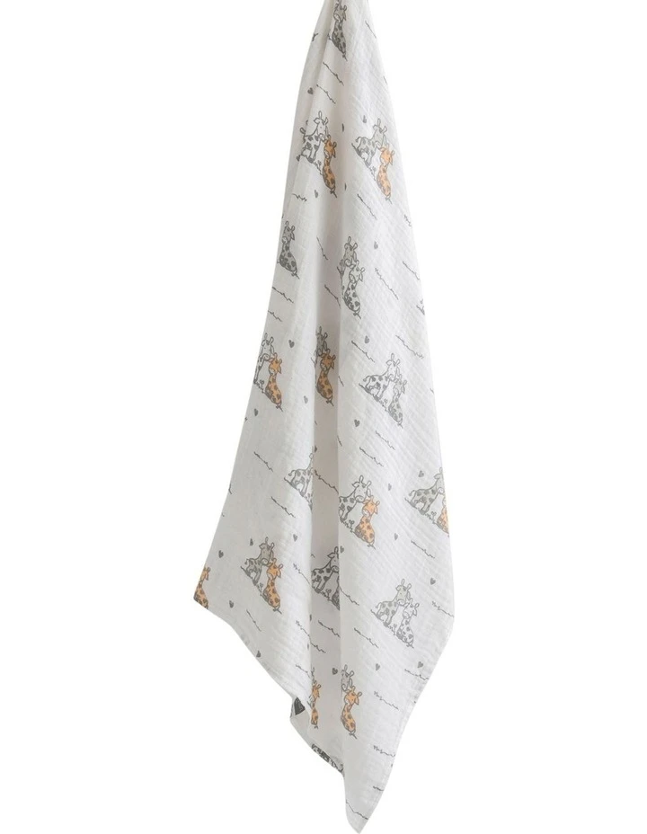 The Little Linen Company Orange Giraffe Muslin Wrap & Crinkle Toy 3 The Little Linen Company Orange Giraffe Muslin Wrap & Crinkle Toy - Image 3