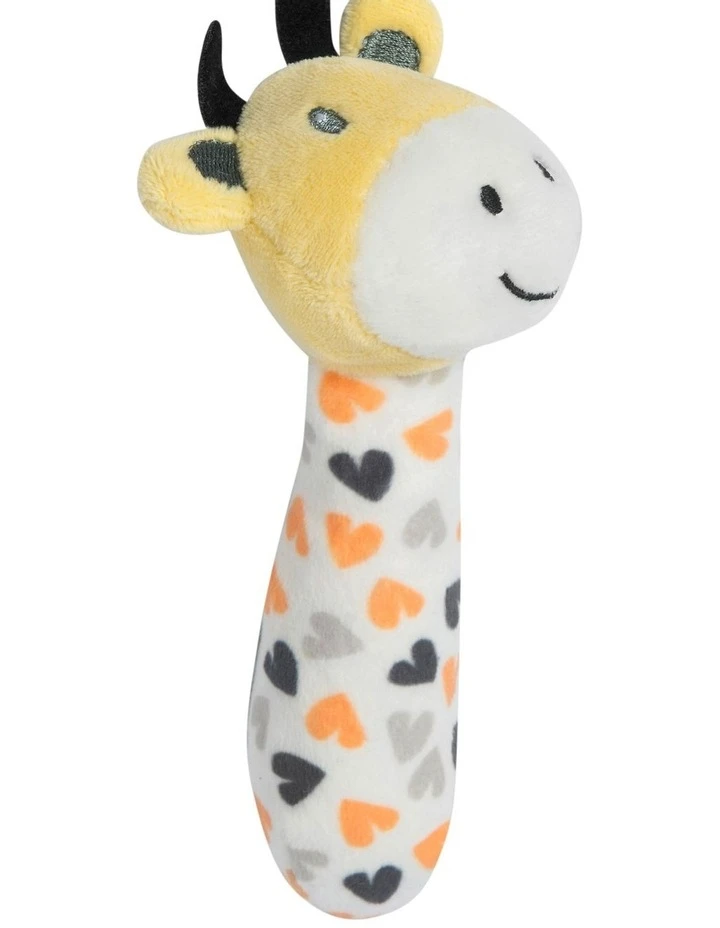 The Little Linen Company Orange Giraffe Muslin Wrap & Crinkle Toy 4 The Little Linen Company Orange Giraffe Muslin Wrap & Crinkle Toy - Image 4