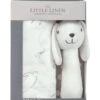 The Little Linen Company Ivory Bunny Muslin Wrap & Crinkle Toy