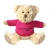 Teddy and Friends Personalised Beige Bear With Hot Pink Knitted Jumper