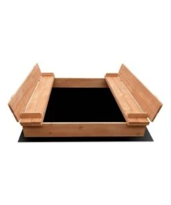 Keezi Wooden Outdoor Sandpit Set - Natural Wood