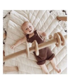 Cattywampus Leaf Cotton Play Mat - Oat