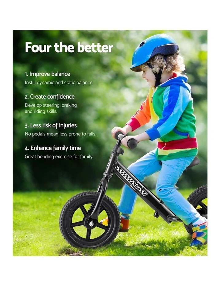 My Plaza Rigo Kids Balance Bike Ride On Toys Push Bicycle Wheels Toddler Baby 12" Bikes Black 4 My Plaza Rigo Kids Balance Bike Ride On Toys Push Bicycle Wheels Toddler Baby 12" Bikes Black - Image 4