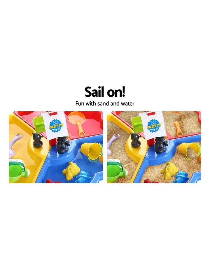 Keezi Kids Beach Sand and Water Sandpit Outdoor Table Childrens Bath Toys 4 Keezi Kids Beach Sand and Water Sandpit Outdoor Table Childrens Bath Toys - Image 4