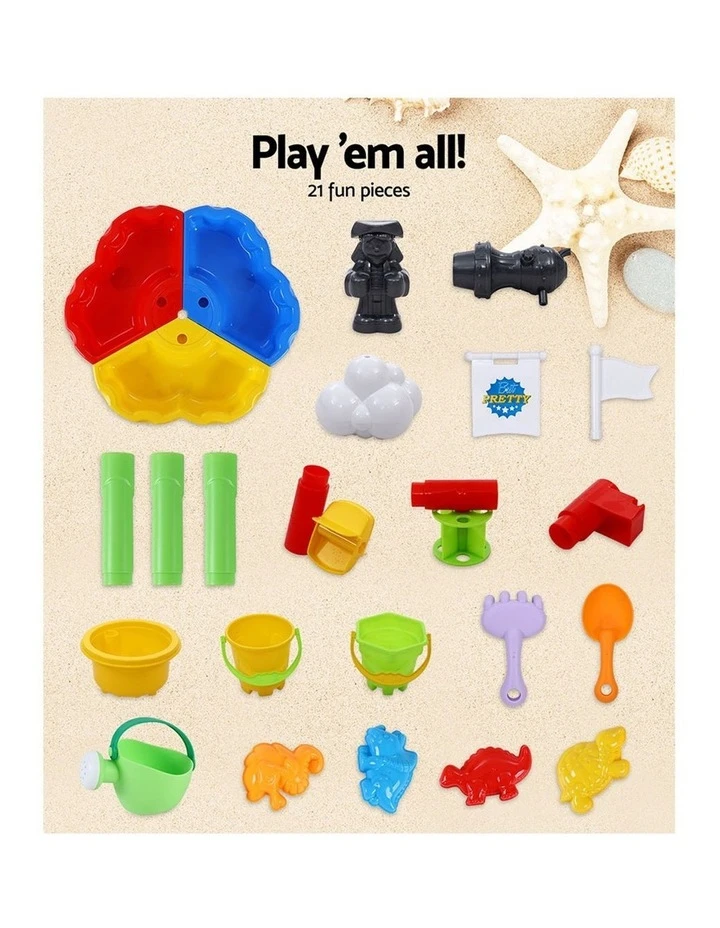 Keezi Kids Beach Sand and Water Sandpit Outdoor Table Childrens Bath Toys 6 Keezi Kids Beach Sand and Water Sandpit Outdoor Table Childrens Bath Toys - Image 6