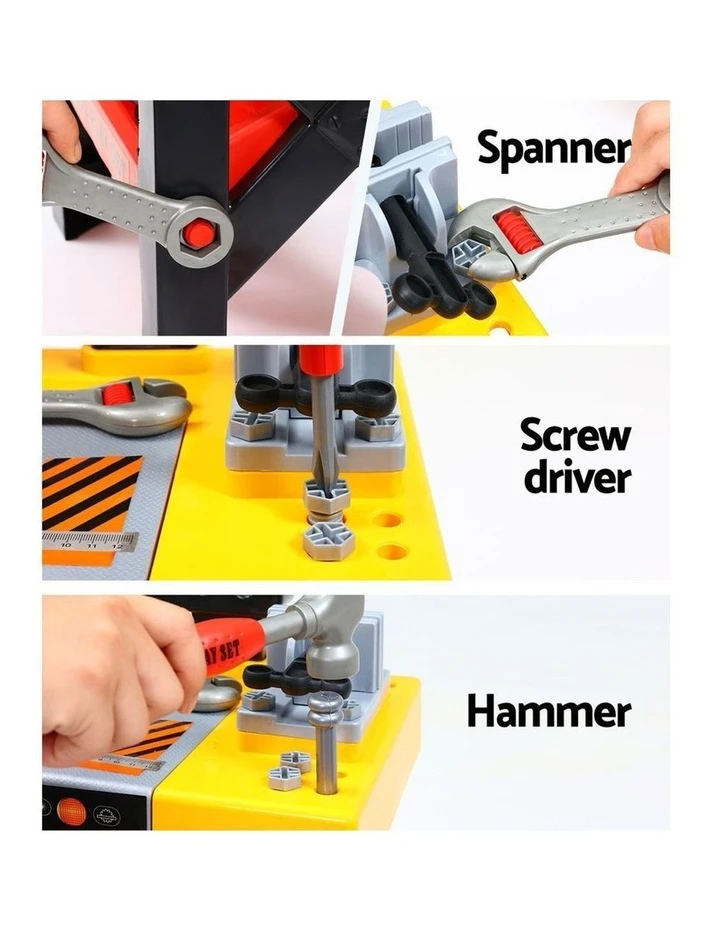 Keezi Kids Pretend Play Set Workbench Tools 54pcs Builder Work Childrens Toys 5 Keezi Kids Pretend Play Set Workbench Tools 54pcs Builder Work Childrens Toys - Image 5