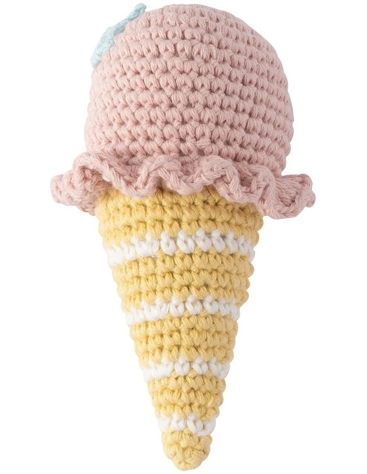 Weegoamigo Crochet Rattle Isla Ice Cream 2 Weegoamigo Crochet Rattle Isla Ice Cream - Image 2