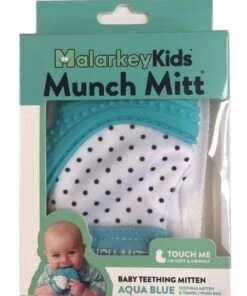 Malarkey Kids Munch Mitt Teething Mitten Aqua Blue -Cheap Toys Store 814340260 3 720x928