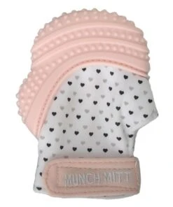 Malarkey Kids Munch Mitt Teething Mitten Pastel Pink