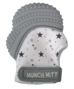 Malarkey Kids Munch Mitt Teething Mitten Grey Stars