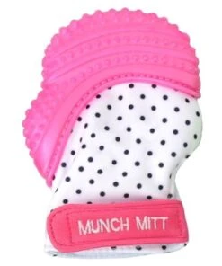 Malarkey Kids Munch Mitt Teething Mitten Pink Dots