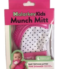Malarkey Kids Munch Mitt Teething Mitten Pink Dots -Cheap Toys Store 814340710 3 720x928