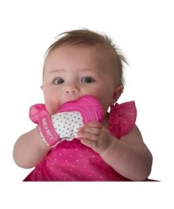 Malarkey Kids Munch Mitt Teething Mitten Pink Dots -Cheap Toys Store 814340710 4 720x928