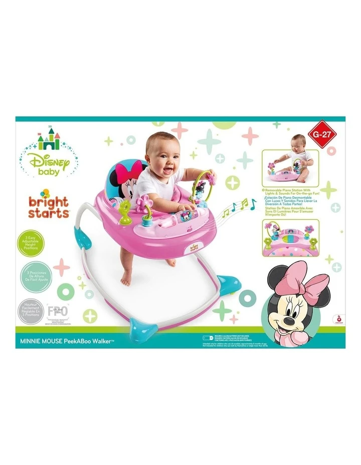 Bright Starts Disney Minnie Mouse Walker with Play Toy/Sound/Light for Baby/Toddler 3 Bright Starts Disney Minnie Mouse Walker with Play Toy/Sound/Light for Baby/Toddler - Image 3