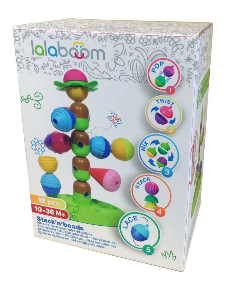 Lalaboom Stack 'n Beads & 6-Piece Beads Set 1 Lalaboom Stack 'n Beads & 6-Piece Beads Set