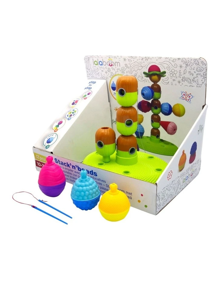 Lalaboom Stack 'n Beads & 6-Piece Beads Set 2 Lalaboom Stack 'n Beads & 6-Piece Beads Set - Image 2
