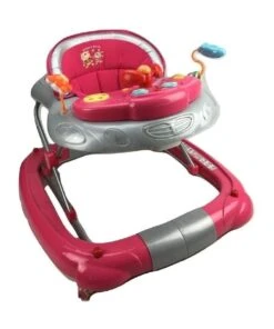 Aussie Baby Fuchsia Pink Car 2-in-1 Baby Walker & Rocker