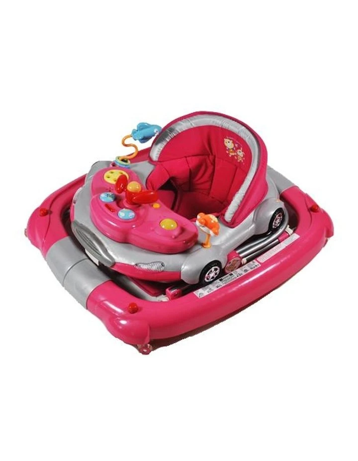 Aussie Baby Car Theme Fuchsia Pink Baby Walker Rocker Play Activity Centre 4 Aussie Baby Car Theme Fuchsia Pink Baby Walker Rocker Play Activity Centre - Image 4