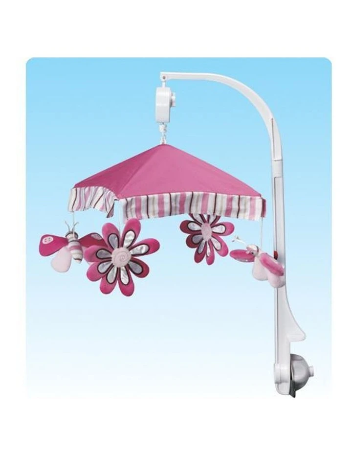 Aussie Baby Musical Baby Cot Mobile - Butterfly Pink 2 Aussie Baby Musical Baby Cot Mobile - Butterfly Pink - Image 2