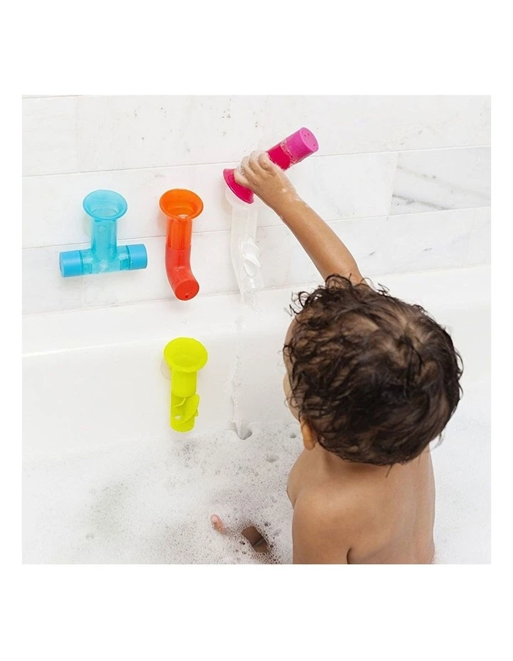 Boon 5pc Pipes Building Bath Toy Suction Set Tub/Shower Play/Fun Kids/Toddler 2 Boon 5pc Pipes Building Bath Toy Suction Set Tub/Shower Play/Fun Kids/Toddler - Image 2