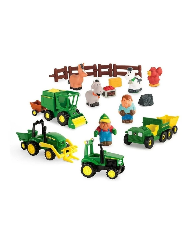 John Deere Fun On The Farm Play Set/Trucks/Trail/Toy/Kids/Children Game 24piece 1 John Deere Fun On The Farm Play Set/Trucks/Trail/Toy/Kids/Children Game 24piece