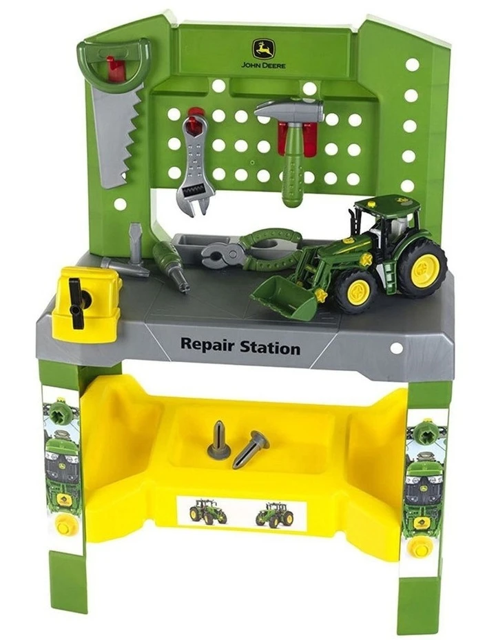 John Deere Tool Workshop Repair Station w/ Tractor Toy/Game/Fun Kids 75piece 1 John Deere Tool Workshop Repair Station w/ Tractor Toy/Game/Fun Kids 75piece