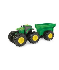 John Deere Monster Treads Tyres Tractor/Wagon Light/Sound Kids Farm Toy 20cm 3years