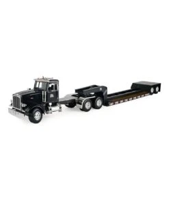 John Deere Big Farm Peterbilt Model 367 Semi Vehicle/Truck w/ Lowboy Trailer Toy Black