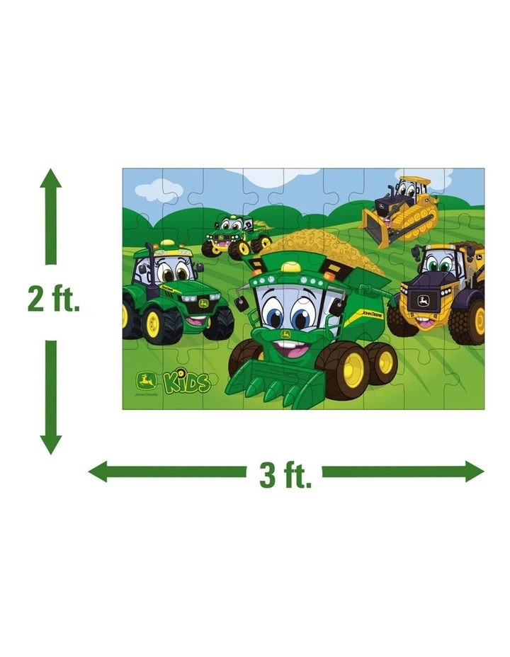 John Deere Kids Giant 91x61cm Fun Tractor/Farm Jigsaw Floor Puzzle 36pc 2 John Deere Kids Giant 91x61cm Fun Tractor/Farm Jigsaw Floor Puzzle 36pc - Image 2