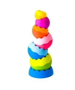 FAT BRAIN TOY CO. Tobbles Neo 6m-4y for Baby/Kids/BPA Free Stackable/Stacking Toy