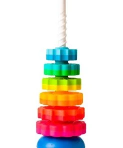 FAT BRAIN TOY CO. Fat Brain Stacking Toy Co SpinAgain 1-4y Baby/Kids/BPA Free Plastic Screw Disc