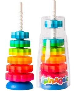 FAT BRAIN TOY CO. Fat Brain Stacking Toy Co SpinAgain 1-4y Baby/Kids/BPA Free Plastic Screw Disc -Cheap Toys Store 864009370 3 720x928
