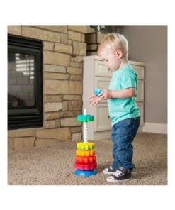 FAT BRAIN TOY CO. Fat Brain Stacking Toy Co SpinAgain 1-4y Baby/Kids/BPA Free Plastic Screw Disc -Cheap Toys Store 864009370 7 720x928