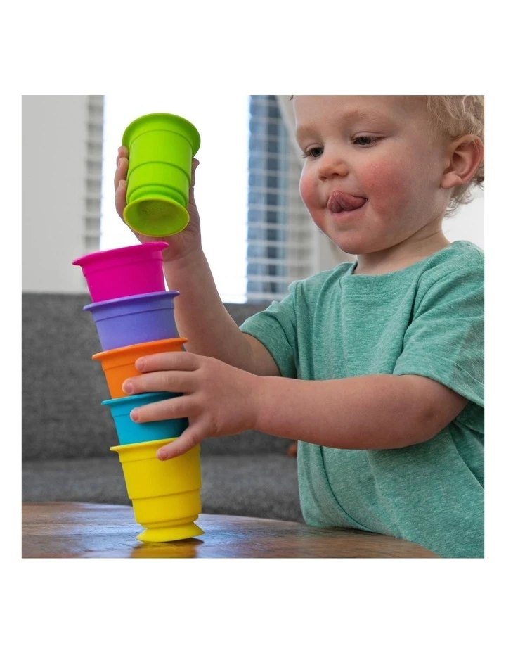 FAT BRAIN TOY CO. Suction Kupz For 12m-5y Kids/Toddler Silicone Stacking Cups Toy 2 FAT BRAIN TOY CO. Suction Kupz For 12m-5y Kids/Toddler Silicone Stacking Cups Toy - Image 2