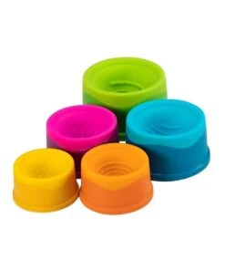 FAT BRAIN TOY CO. Dimpl Stack For 6m Baby/Infants BPA Free Silicone Stacking Toy -Cheap Toys Store 864010720 4 720x928