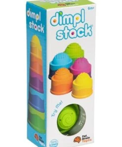 FAT BRAIN TOY CO. Dimpl Stack For 6m Baby/Infants BPA Free Silicone Stacking Toy -Cheap Toys Store 864010720 7 720x928