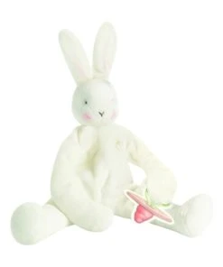Bunnies By The Bay Silly Buddy White Pacifier Holder Toy