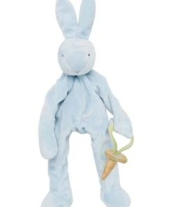 Bunnies By The Bay Silly Buddy Plain Blue Pacifier Holder Toy